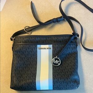 Michael Kors Blue and Cream Crossbody Bag
